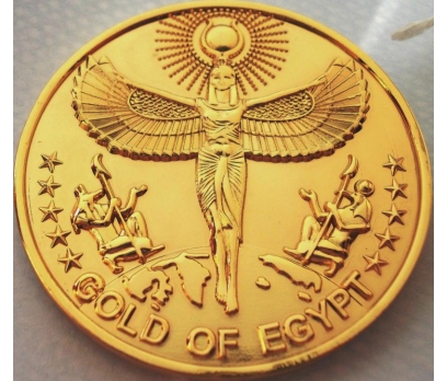 Mısır Altın Kaplama Hatıra Madalyon-Para Muhteşem 2 2x