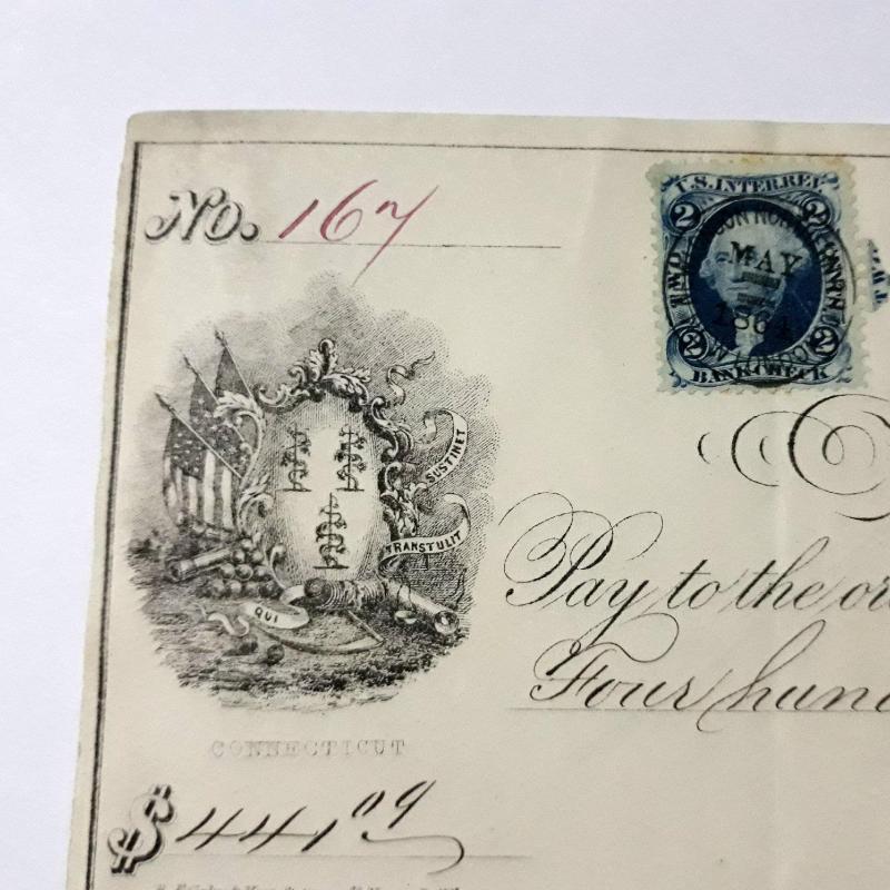 1864 Yılı New London Marketbank çekyaprağı 2