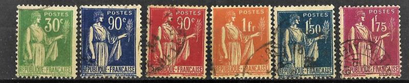 1932 Franzız pullarım 6pul damgalı 6euro 1