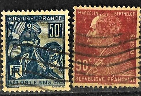 Fransız pulları 3tam seri 4pul damgalı 70-80yıllık 1
