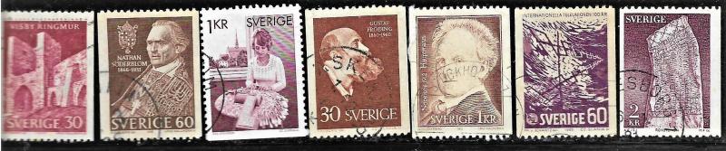 isveç pullar 7pul damgalı 1