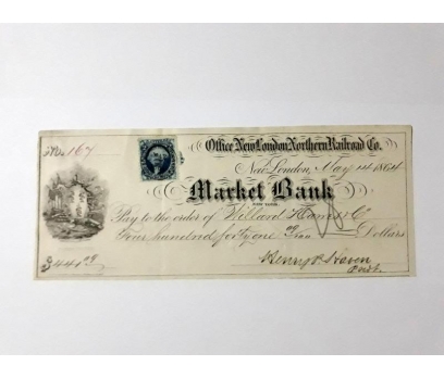 1864 Yılı New London Marketbank çekyaprağı