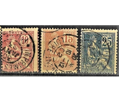 1901-1902Fransız pulları3pul 4,8 euro 1 2x