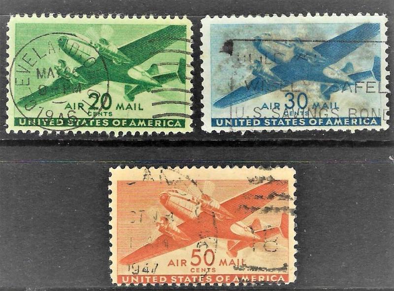 1941ylı usa uçak pulları 7pul tamseri 4,5ş katalog 1