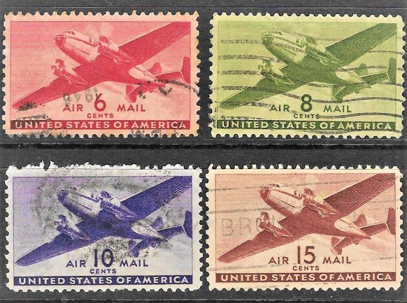 1941ylı usa uçak pulları 7pul tamseri 4,5ş katalog 2