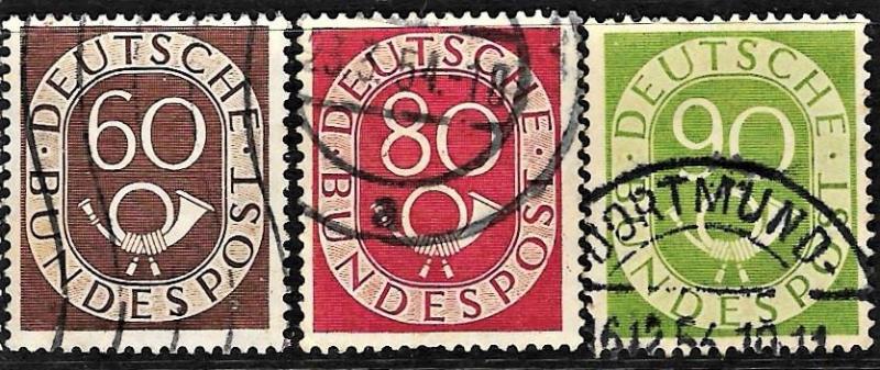 1951 Alman posthorn  pulları 6pul katalog 10$ 1