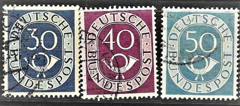 1951 Alman posthorn  pulları 6pul katalog 10$ 2