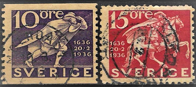 1sveç 1935pulları iki pul damgalı pullar 4,5$Kat. 1