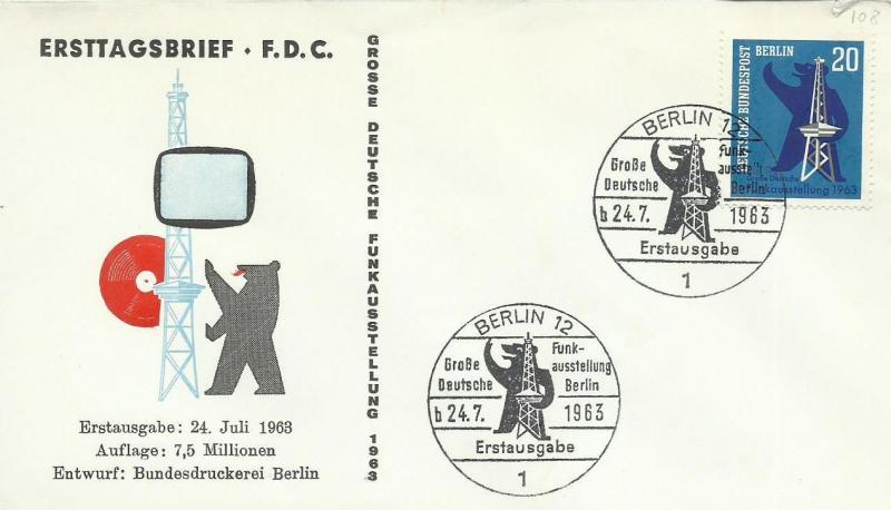 ALMANYA (BERLİN) 1963 RADYO SERGİSİ FDC 1