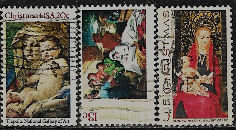 Amerikan Noel pota pulları değişik yıllar 18pul 2