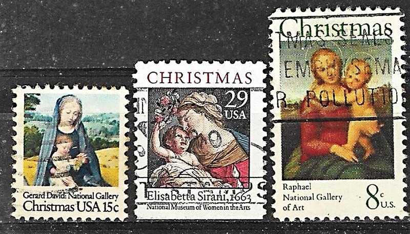 Amerikan Noel pota pulları değişik yıllar 18pul 3