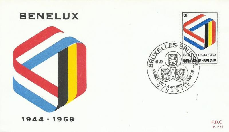 BELÇİKA 1969  BENELUX'UN 25.YILI FDC 1