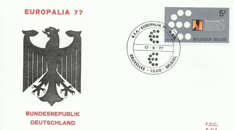 BELÇİKA 1977 EUROPALİA 77 FDC 1