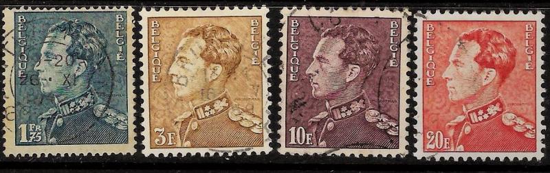 Belçika kralı leopold pulları 4pul sürekli posta 1