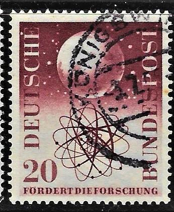 Fed Almanya tek pul tamseri 1955 pulu damgalı 1