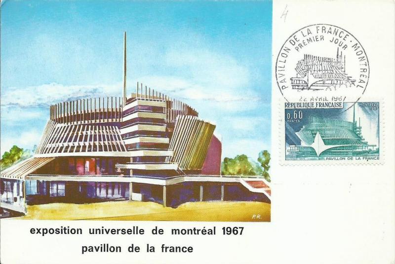 FRANSA 1967 MONTREAL DÜNYA FUARI KARTMAXİMUM 1