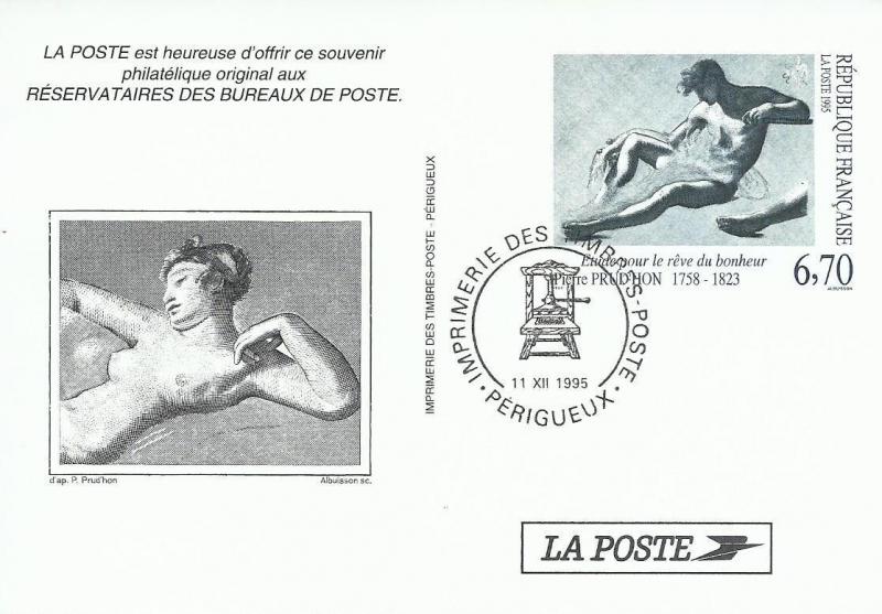 FRANSA 1995 RESSAM PİERRE PRUDON POSTA KARTI 1