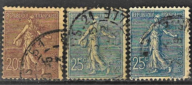 Fransız sürekli posta pulları 1903-1937 3pul 7$ k 1