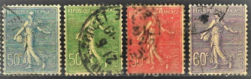 Fransız sürekli posta pulları 1903-1937 4pul 5$ ka 1