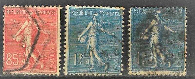 Fransız sürekli posta pulları 1903-19373pul 28$ k 1