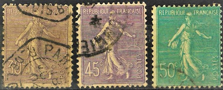 Fransız sürekli posta pulları 1903-19373pul 8$ k 1