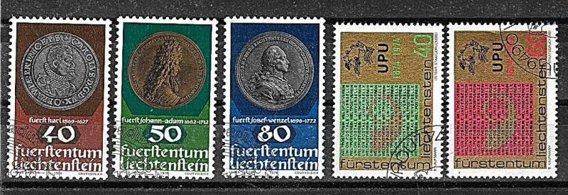 iki tam seri liehtenstein pulları 5pul 1
