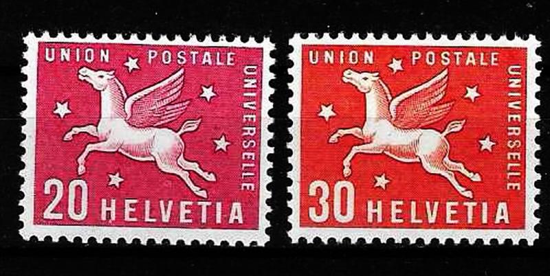 İsviçre pulları uçan atlar mnh damgasız kataog 53T 1