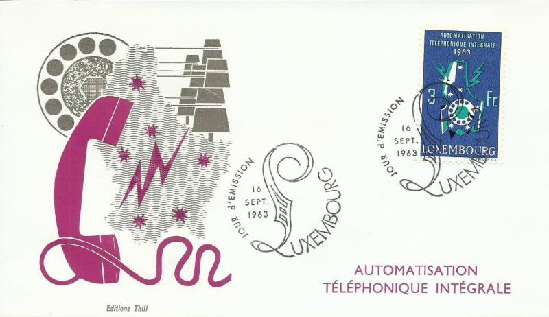 LÜKSEMBURG 1963 TELEFON OTOMASYONU FDC 1
