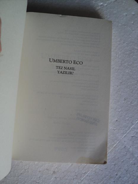 TEZ NASIL YAZILIR Umberto Eco 1. BASKI 3