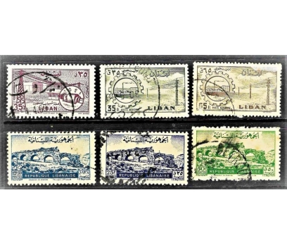 1948-1958 Lübnan  6 pul damgalı 7tl 1 2x