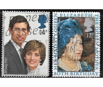 1980-81 ingiliz pulları iki pul biri tam seri