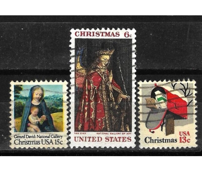 Amerikan Noel pota pulları değişik yıllar 18pul 4 2x