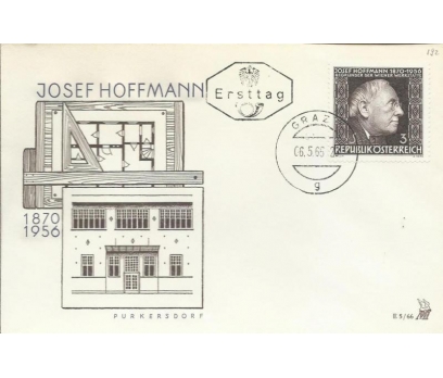 AVUSTURYA 1966 JOSEF HOFFMANN'IN ÖLÜMÜNÜN 10.YILI 1 2x