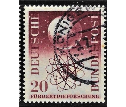 Fed Almanya tek pul tamseri 1955 pulu damgalı