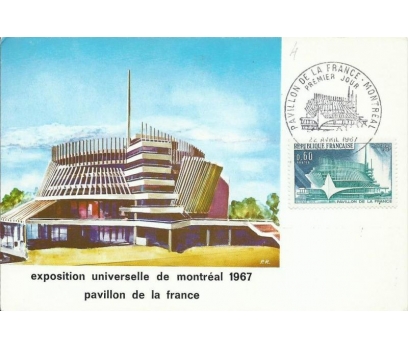 FRANSA 1967 MONTREAL DÜNYA FUARI KARTMAXİMUM 1 2x