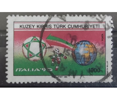 Kıbrıs 1990 Dünya Futbol Şampiyonası Tek Pul 1 2x