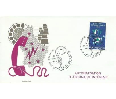 LÜKSEMBURG 1963 TELEFON OTOMASYONU FDC