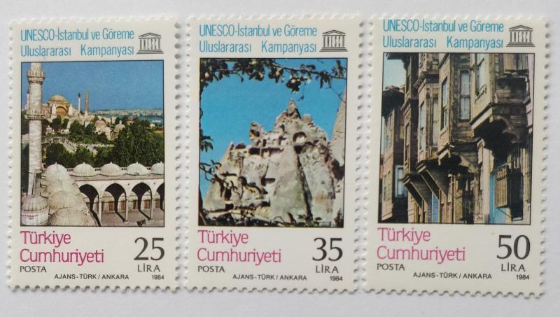 1984 UNESCO-İSTANBUL VE GÖREME TAM SERİ  (MNH) 1