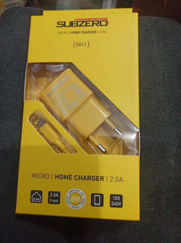 MİCRO USB GİRİŞLİ ŞARJ ALETİ 2.0 Amperli Sarı Renk 1