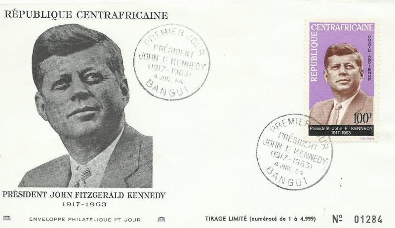 ORTA AFRİKA CUMHURİYETİ 1964 J.F.KENNEDİY FDC 1