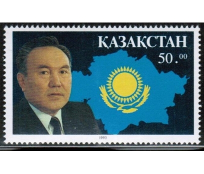 KAZAKİSTAN 1993 DAMGASIZ BAŞKAN NURSULTAN NAZARBAE 1 2x